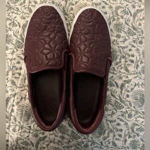 Tory Burch Purple and Red Sneakers with Slip-On Design